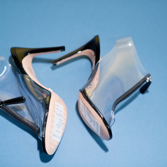 Anthropologie Vicenza Slip On Clear Black Pumps - Picture 6 of 8